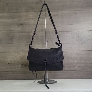 Rebecca Minkoff Black Pebble Leather Shoulder Bag